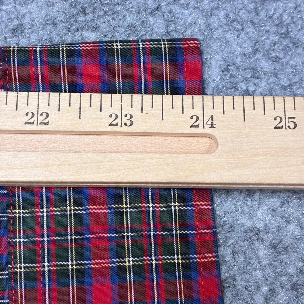 Stafford Performance Super‎ Fitted Dress Shirt Mens 18 Red Multi-colored Plaid